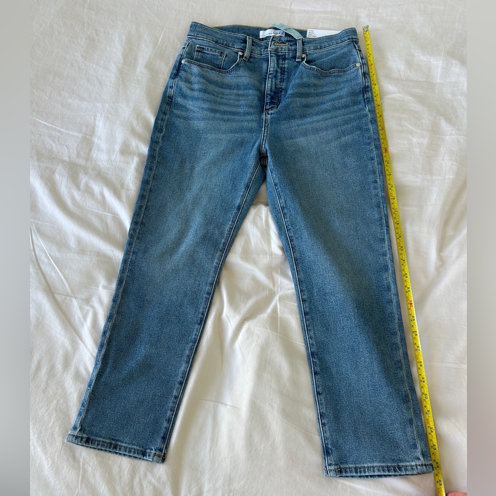 LOFT Classic Slim High Rise Blue Denim Jeans - Picture 3 of 7